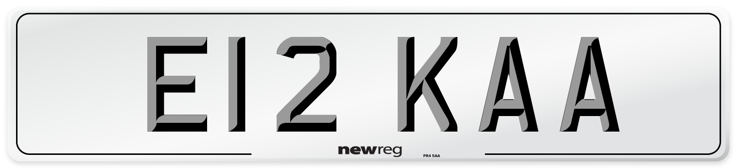 E12 KAA Number Plate from New Reg